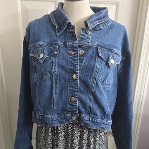 Women's Blue Denim Jean Jacket - Casual Button-Front